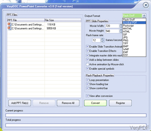software interface of PowerPoint Converter