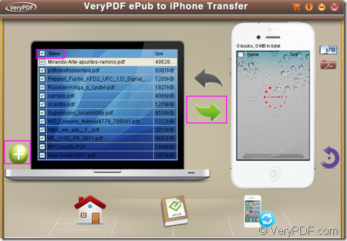 transfer PDF and ePub to iPhone