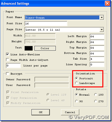 Set PDF orientation during converting text to PDF freely 