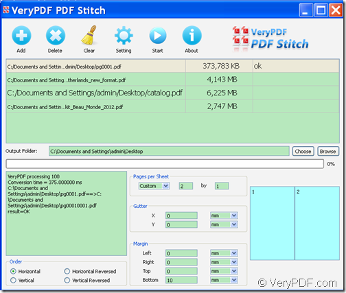 batch stitch multiple PDF files with VeryPDF PDF Stitcher