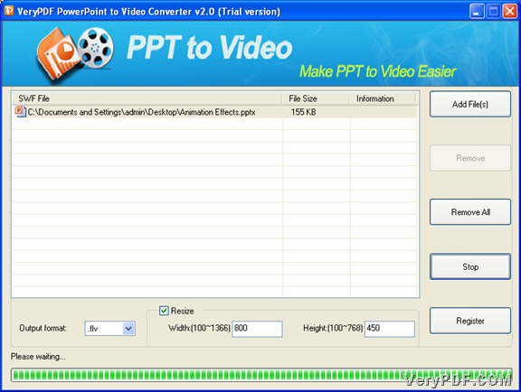 Convert PowerPoint to video with GUI of VeryPDF PowerPoint to Video Converter