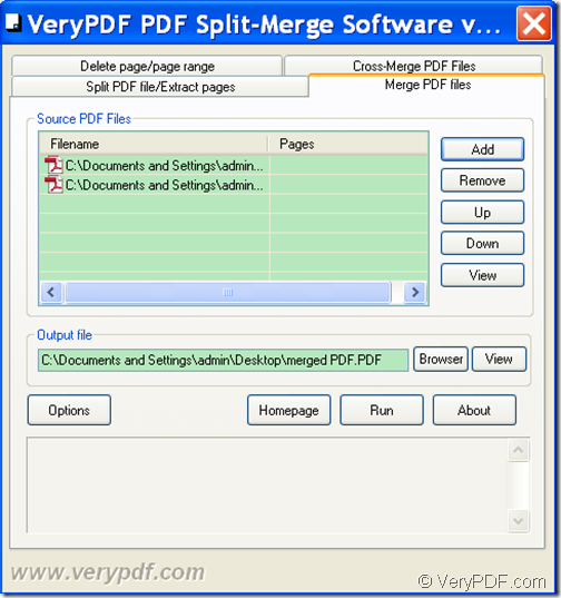 merge multiple PDF files with VeryPDF PDF Split-Merge