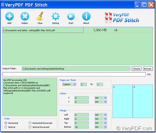 merge multiple PDF pages with VeryPDF PDF Stitche