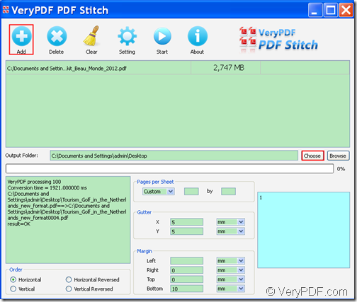 stitch PDF pages with VeryPDF PDF Stitcher