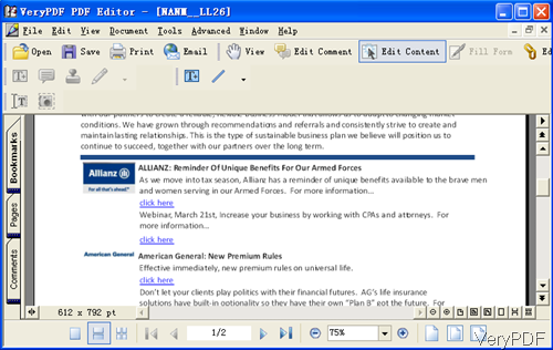 PDF Ediotor software interface