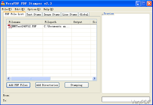 software interface of PDF stamp