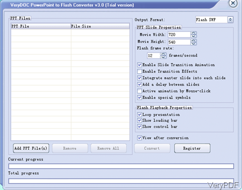 software interface of PPT to Flash