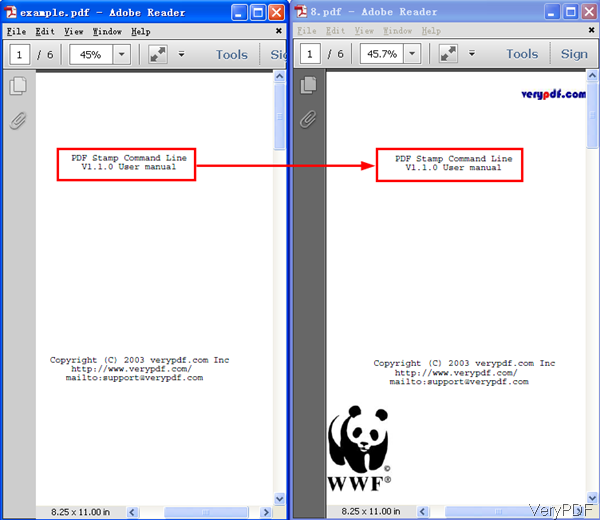 input PDF and stamped PDF