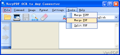 software interface of OCR to Any Converter
