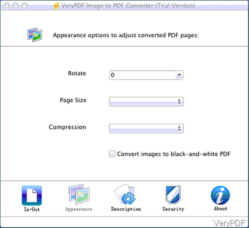 Image to PDF setting options