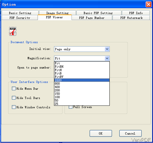 PDF Viewer options