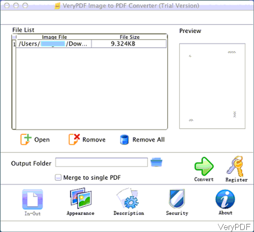 software interface of Image to PDF Converter