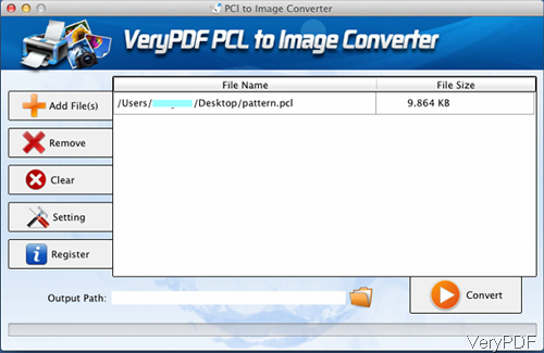 software interface of PCL to image Converter