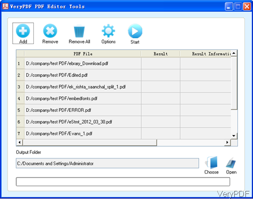 software interface of PDF Editor Tool