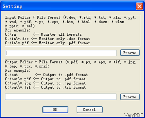 specify input folder