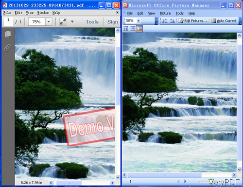 output PDF and input image file