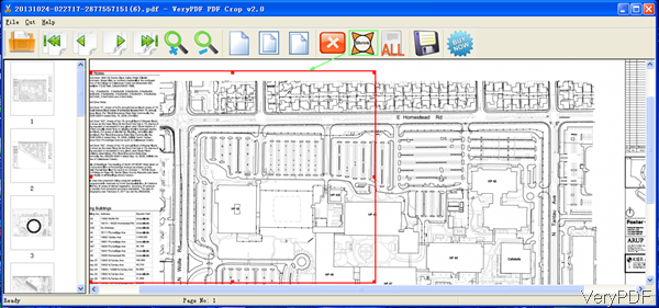 software interface of PDF Crop