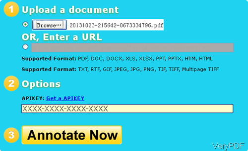 website of Free Online Document Annotator