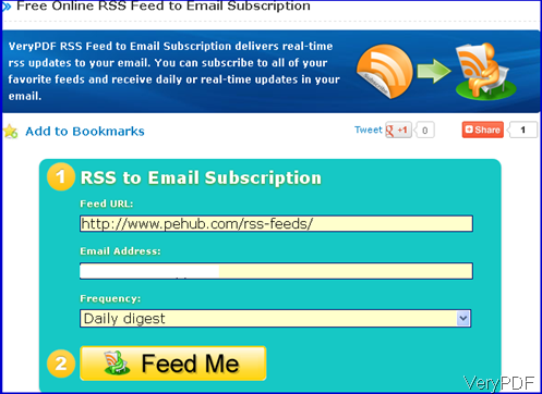 website of RSS to Email