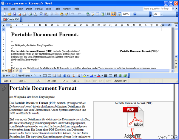 input PDF and output word